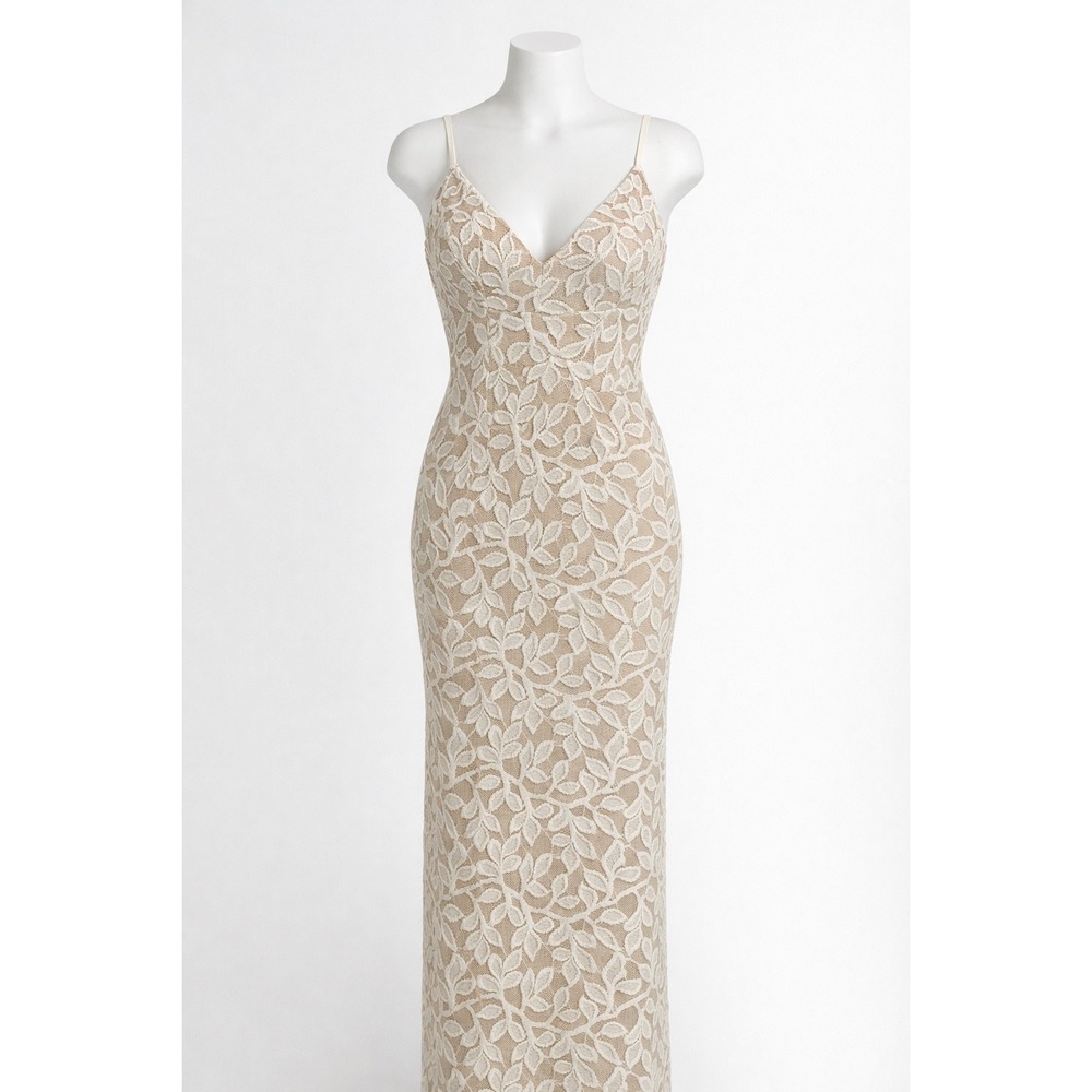 Emerald Sundae Maxi Dress Women S White Nude Glitter Floral Lace V-Neck Formal